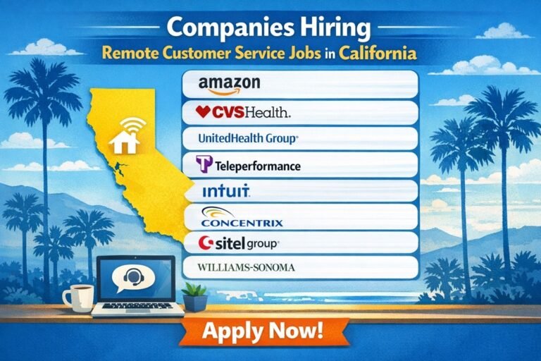 10 best companies hiring remote customer service jobs in California work from home opportunities 2026