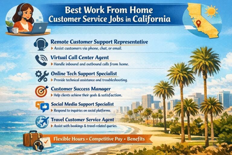 Best work from home customer service jobs in California remote job opportunities 2026