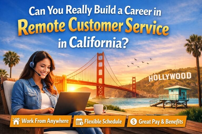 Can you build a career in remote customer service in California work from home career growth 2026