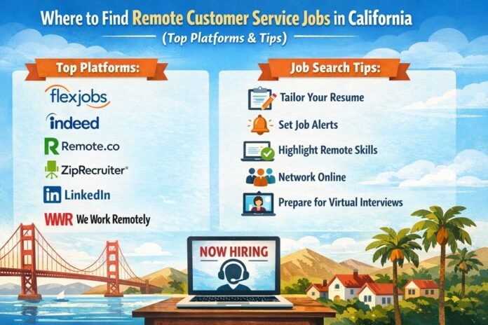 Where to find remote customer service jobs in California top platforms and job search tips 2026